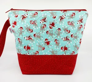 Sock Monkey - Red - Project Bag - Medium