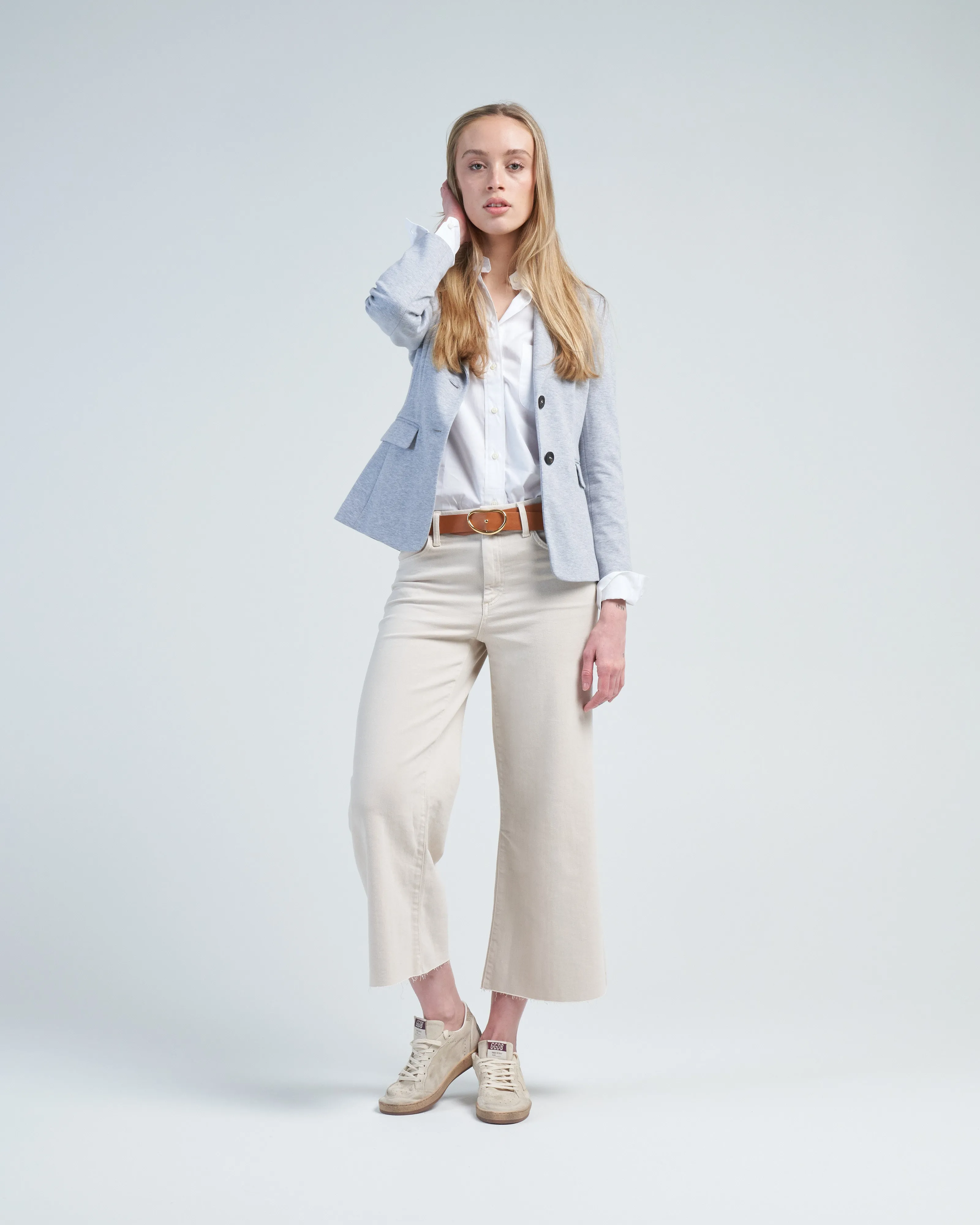soft double cotton blazer