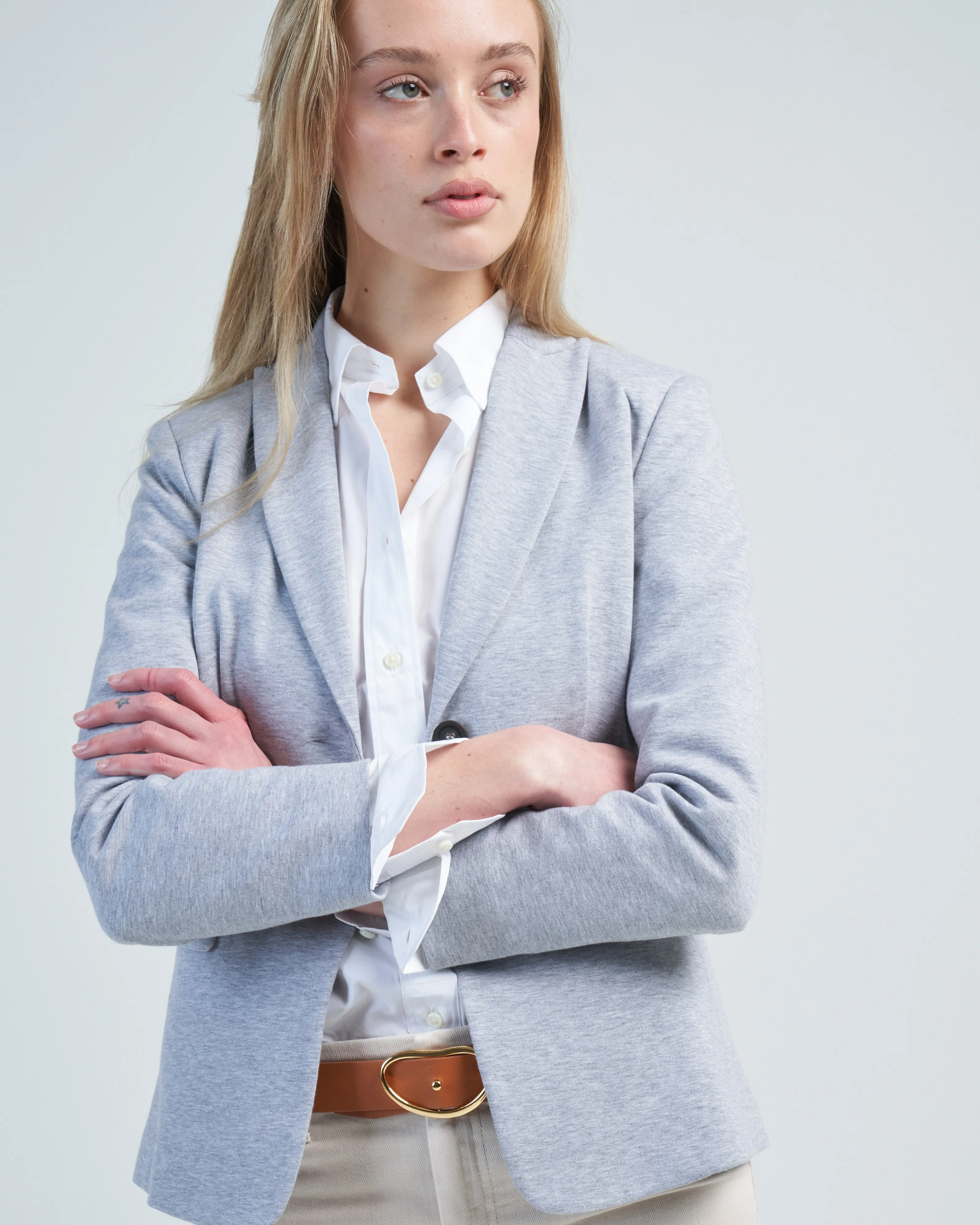 soft double cotton blazer