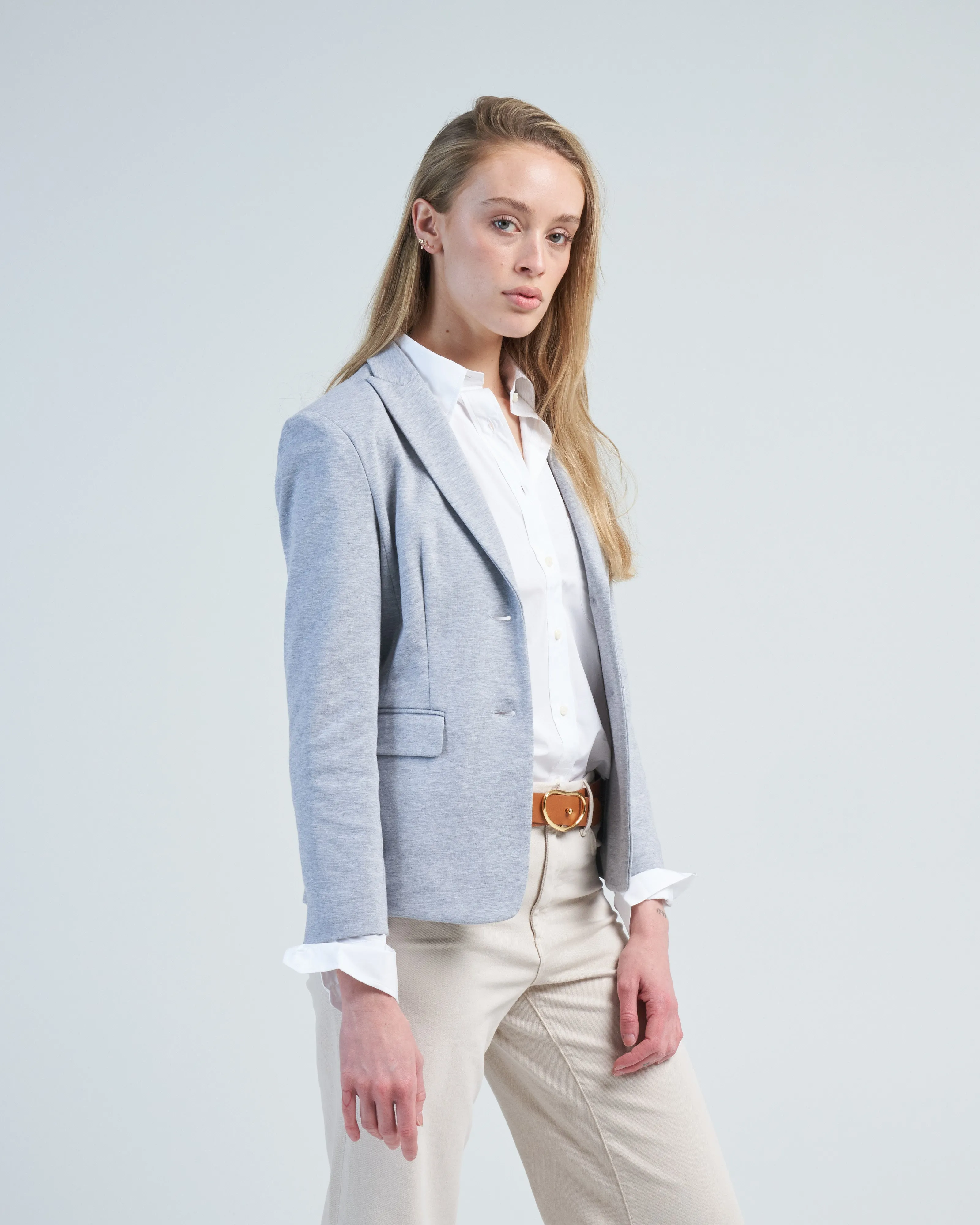 soft double cotton blazer