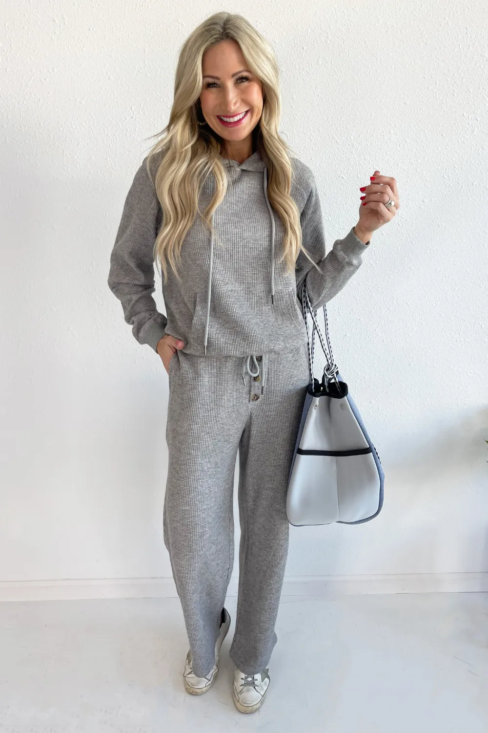 Soft Waffle Fabric Pants
