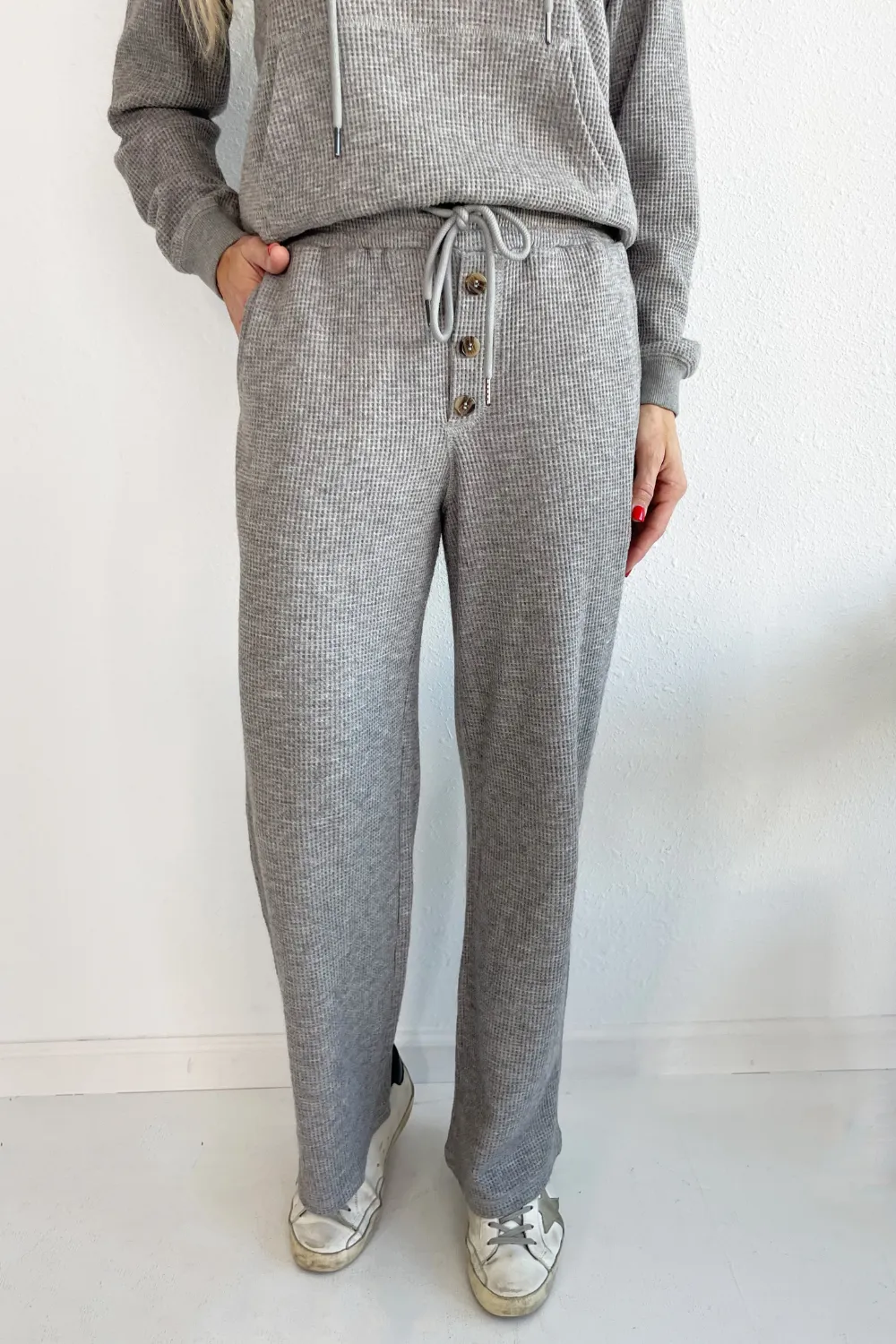 Soft Waffle Fabric Pants