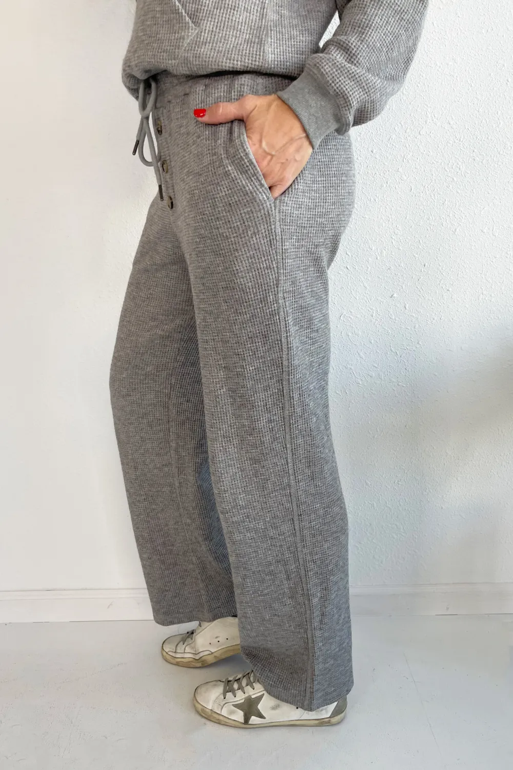 Soft Waffle Fabric Pants