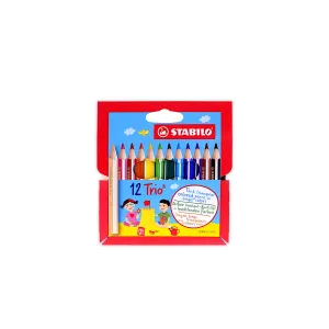 Stabilo Trio Thick Short Colored Pencils Wallet of 12