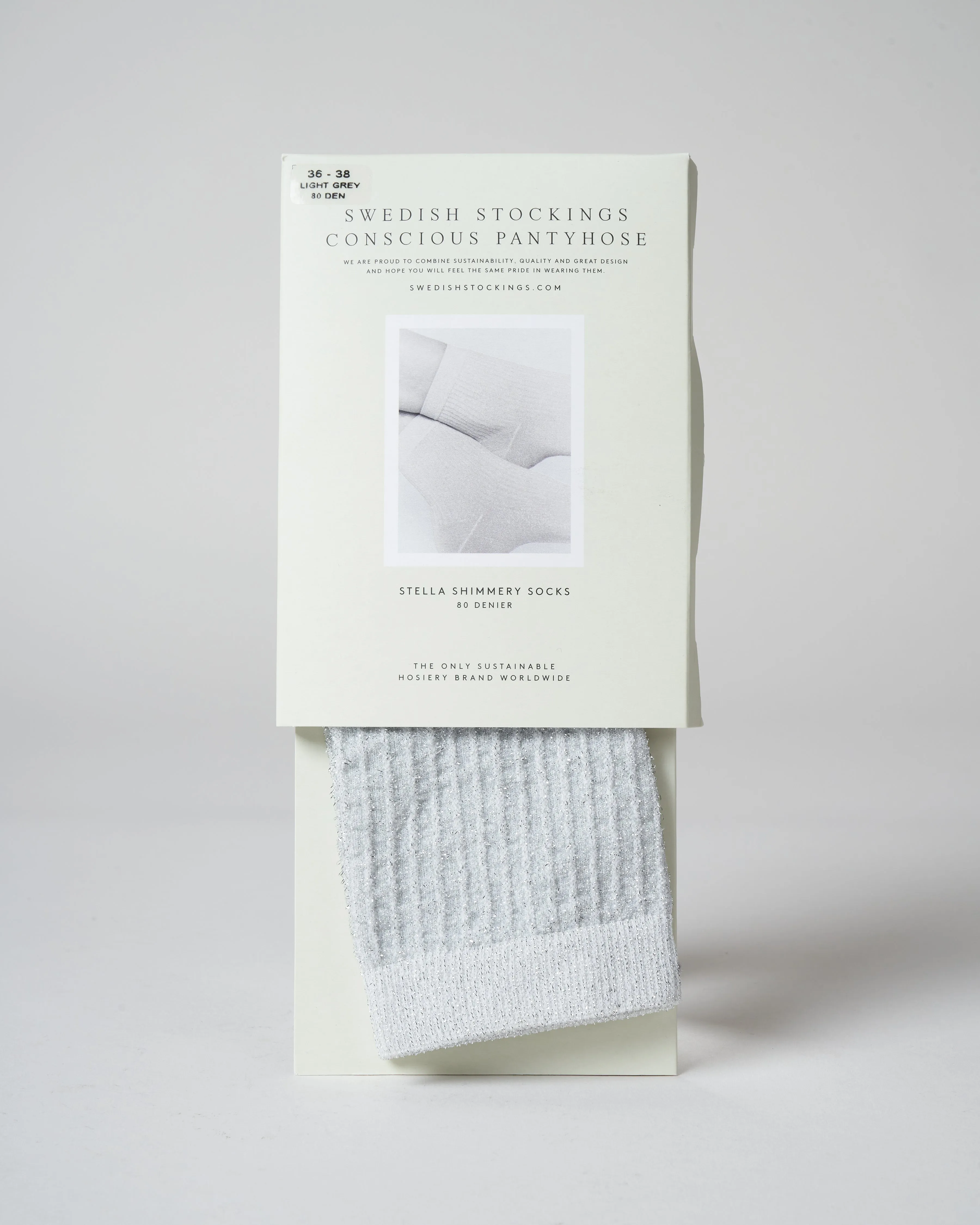 stella shimmery sock - light grey