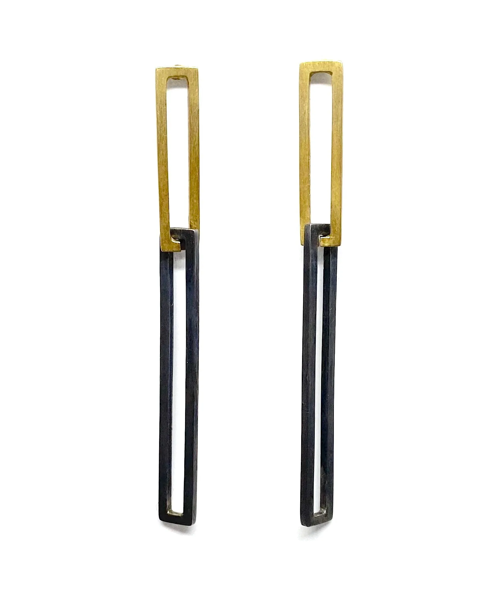 Sterling Silver Gold Plated and Oxidized Earrings