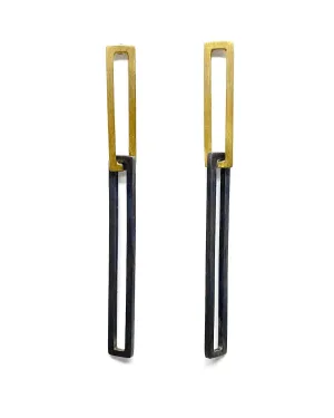 Sterling Silver Gold Plated and Oxidized Earrings