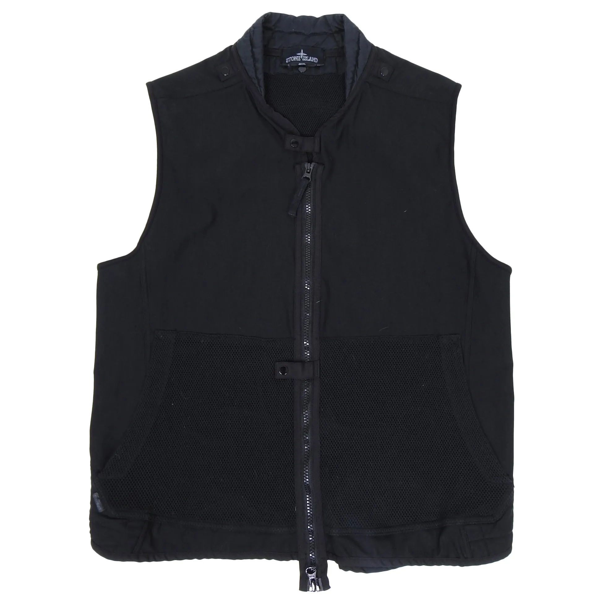 Stone Island Shadow Project Black Mesh Canvas Modular Vest - L