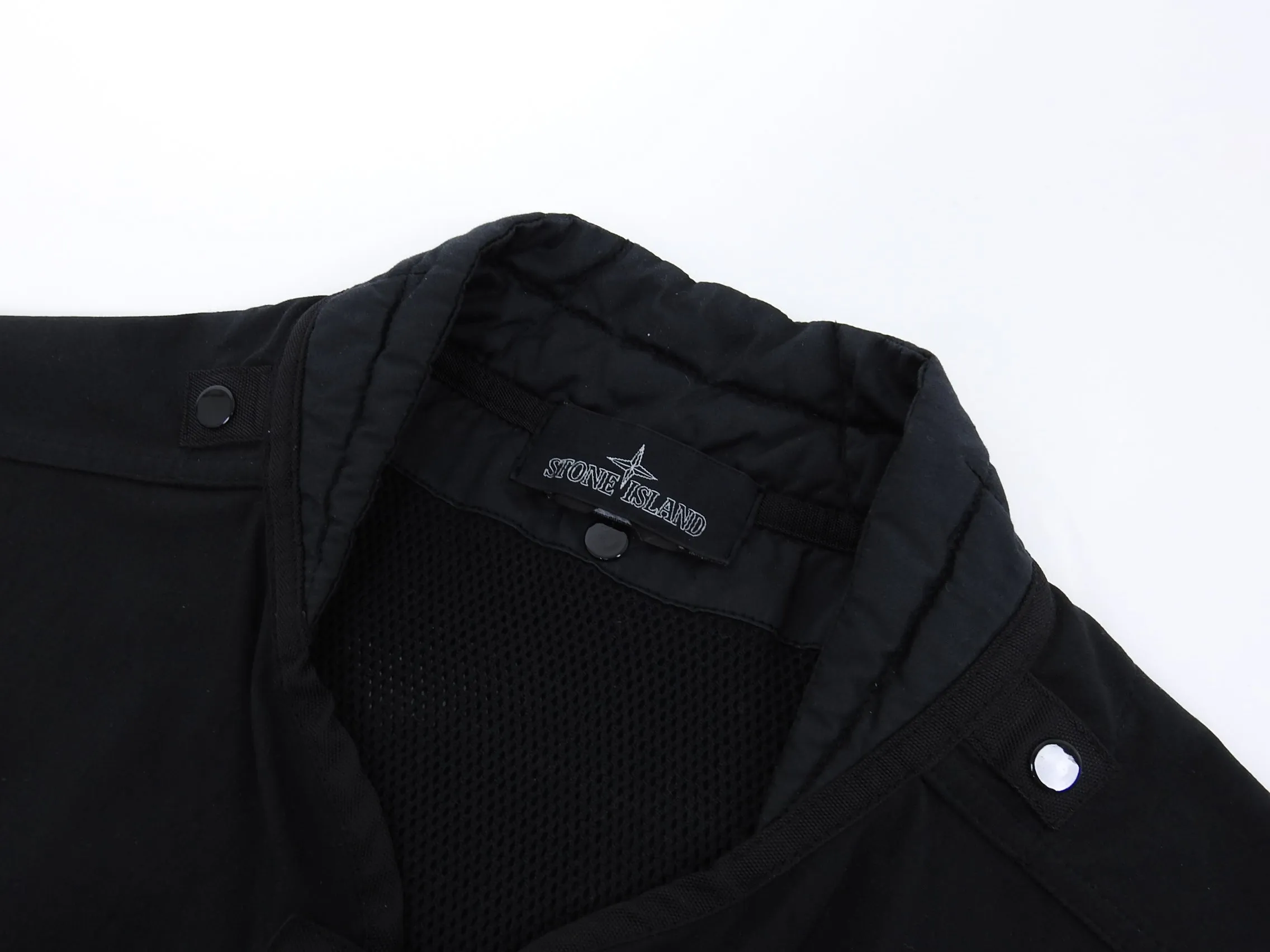 Stone Island Shadow Project Black Mesh Canvas Modular Vest - L