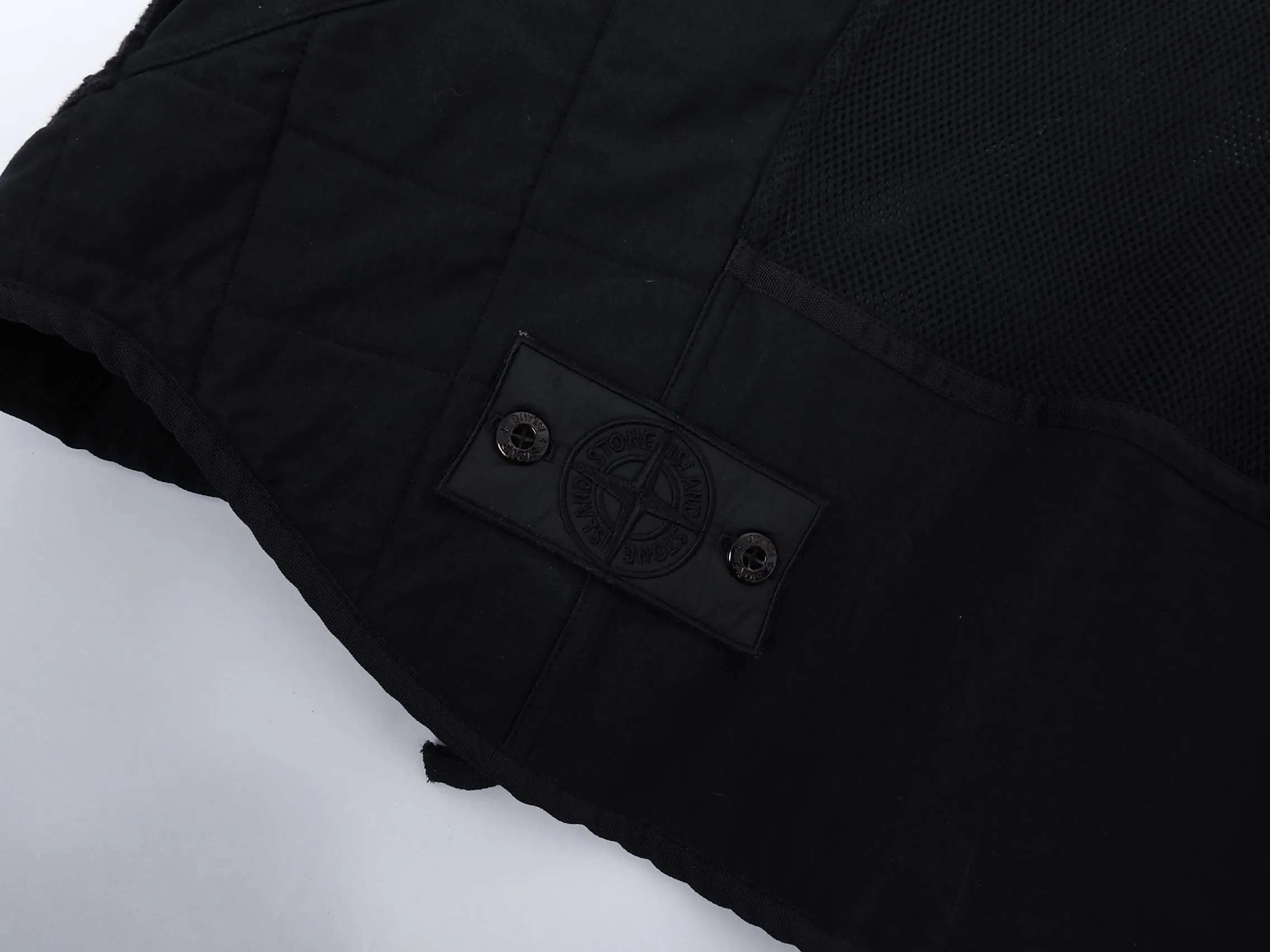 Stone Island Shadow Project Black Mesh Canvas Modular Vest - L