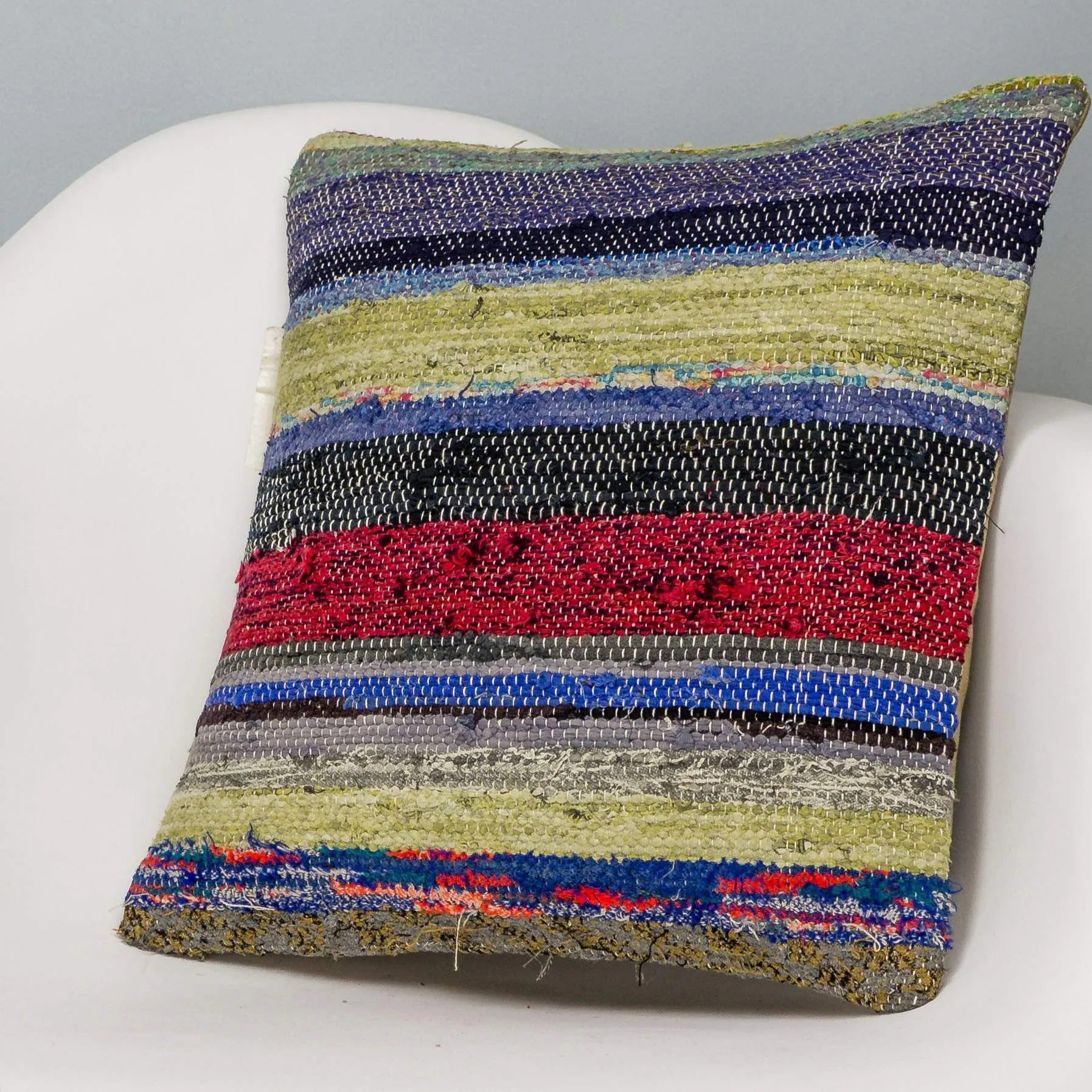 Striped Multi Color Kilim Pillow Cover 16x16 3046