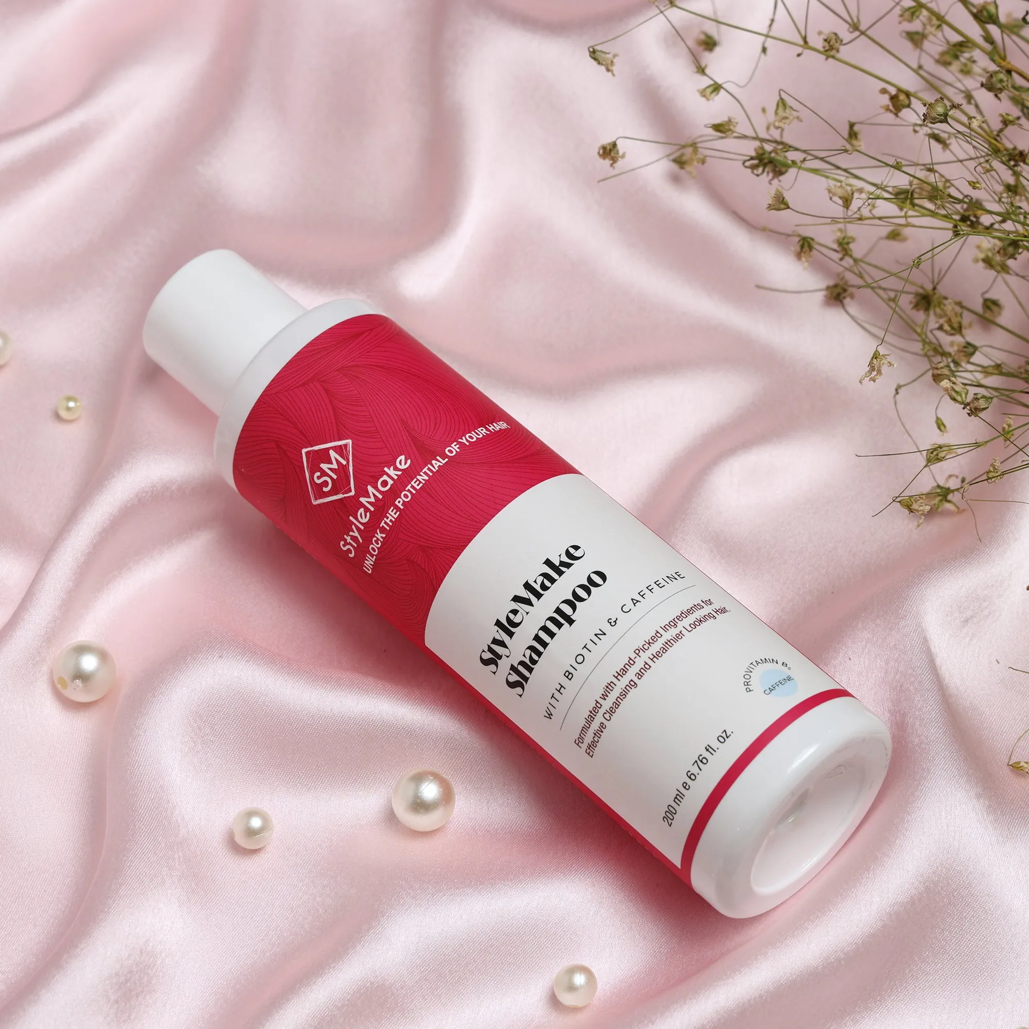 StyleMake Biotin & Caffeine Thickening SLS-Free Shampoo for Men and Women | D-Panthenol & Biotin For Strong & Thick Hair- 200 ml