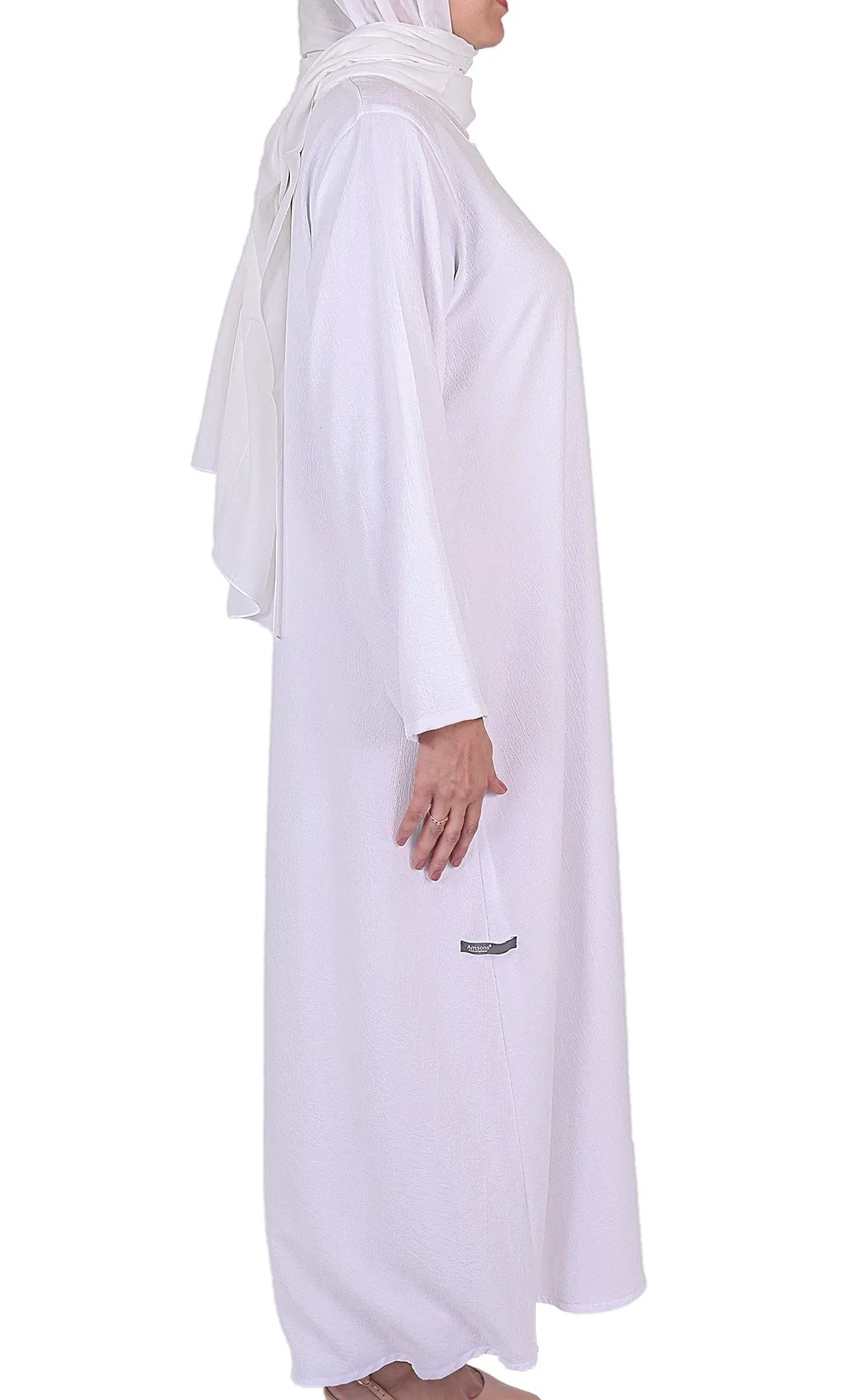 Summer Beach Abaya Dress - White