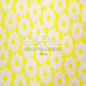Summer Daisy Yellow Woven Fabric