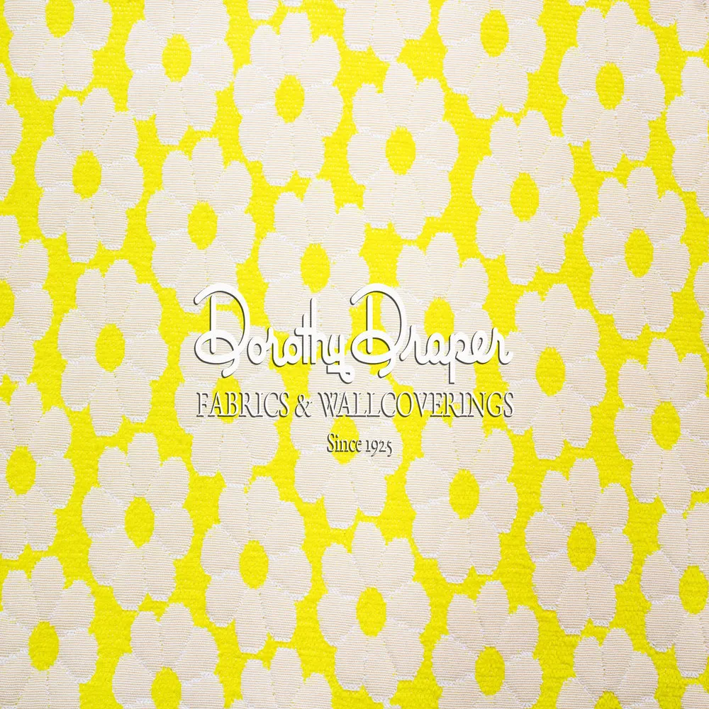 Summer Daisy Yellow Woven Fabric
