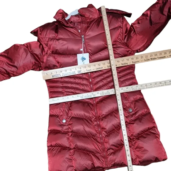 Szory Mf010 quilted puffy coat hooded decorative faux fur outer wear M