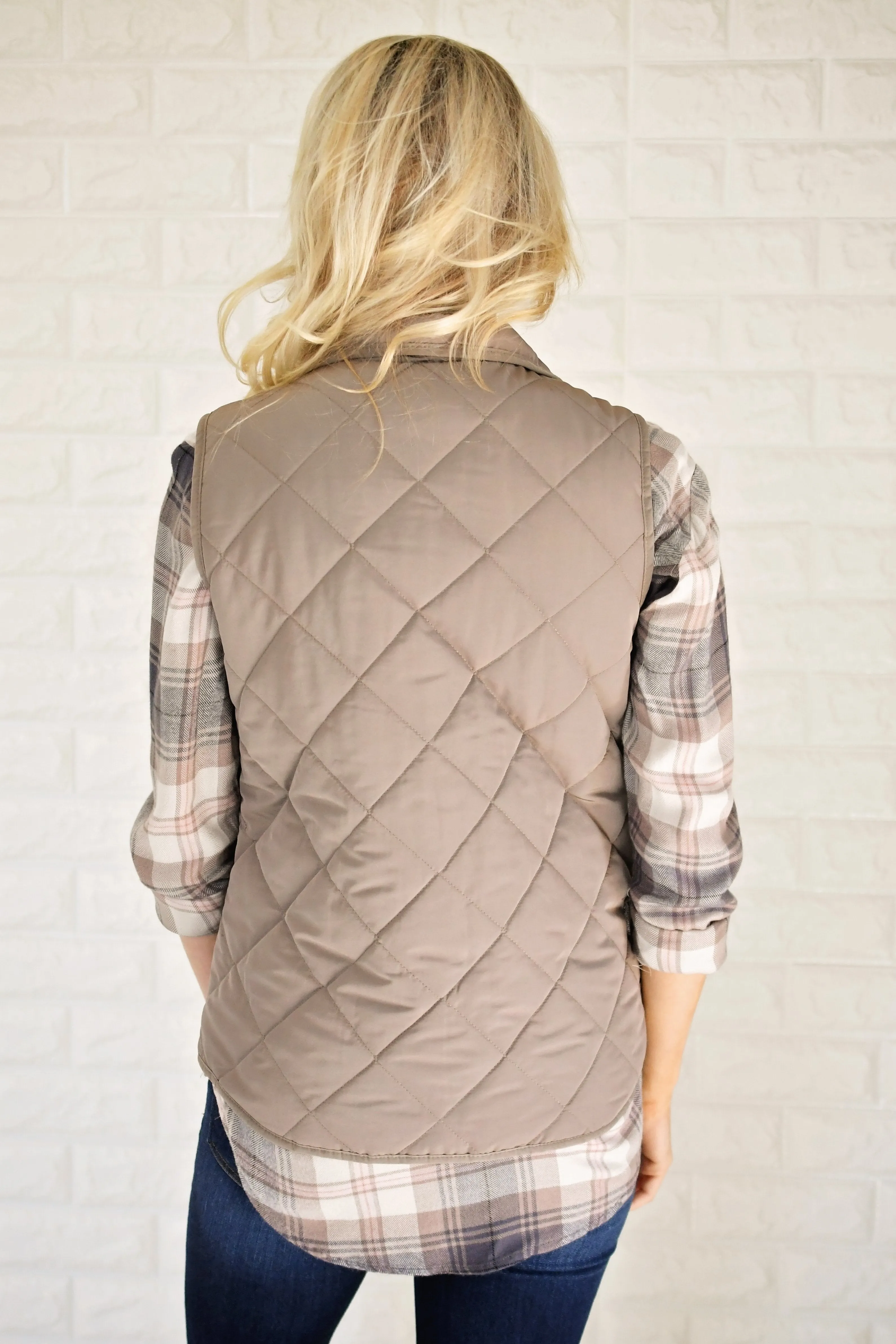 Tan Quilted Vest