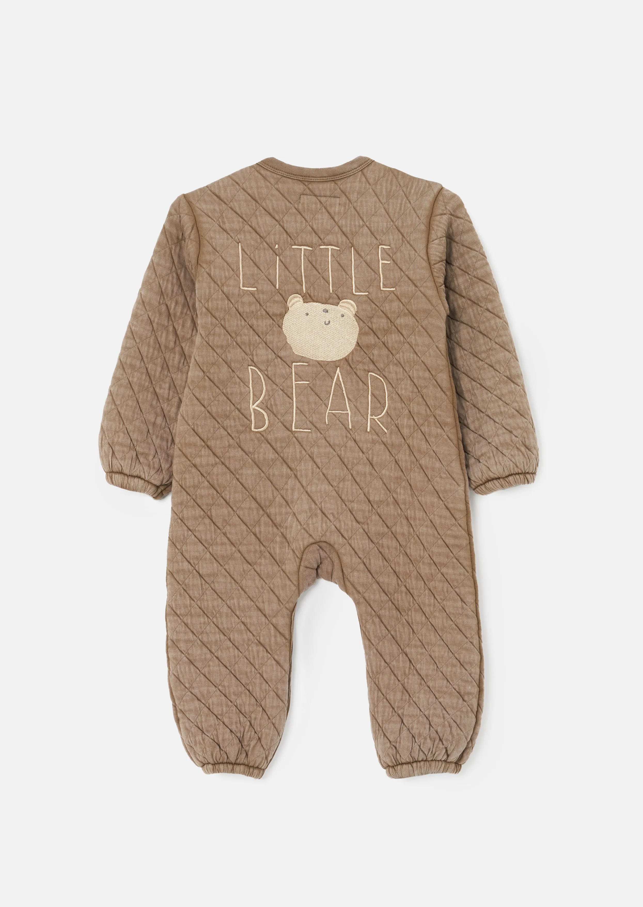Taupe Quilted Washed Playsuit