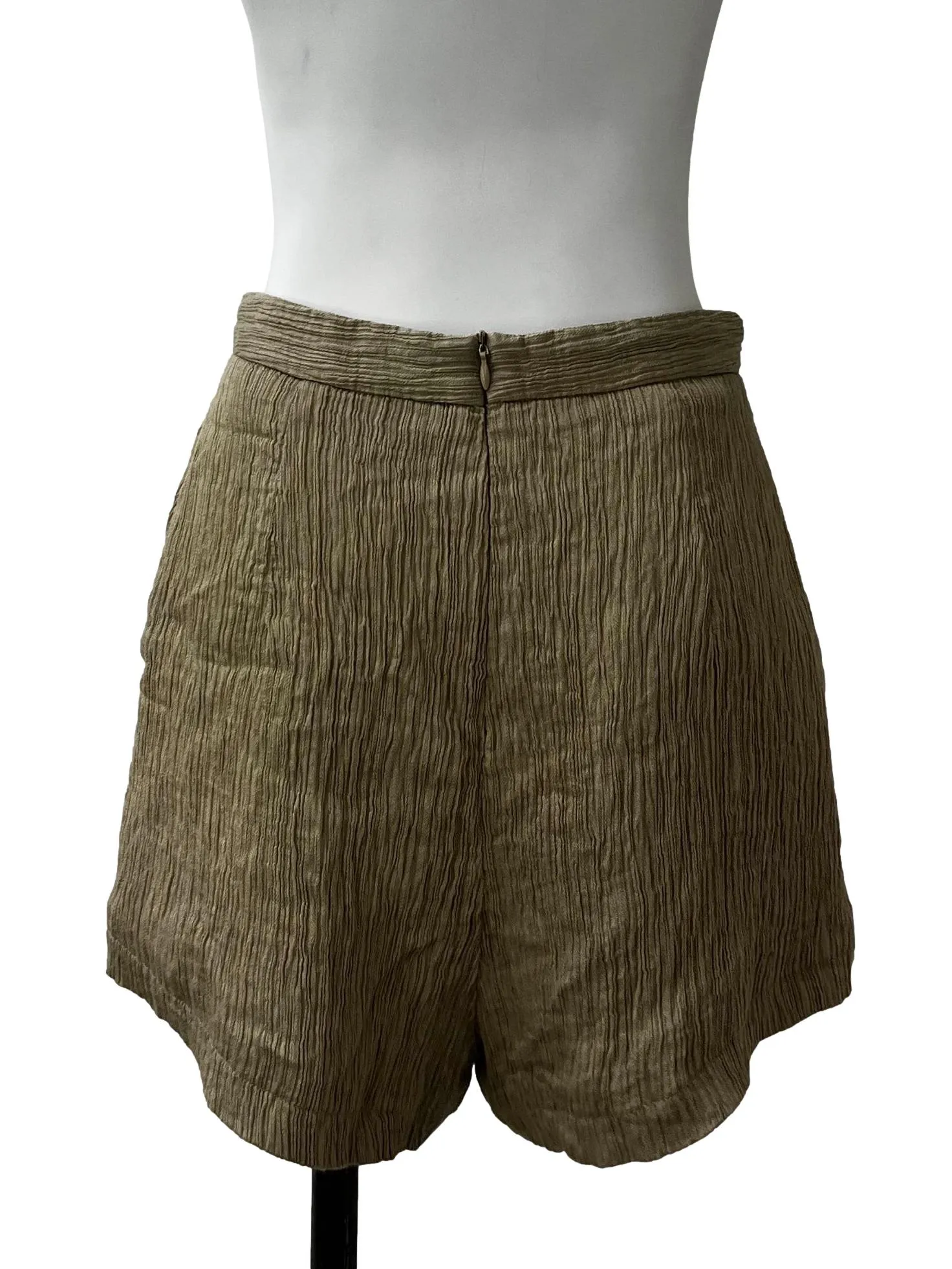 Taupe Textured Shorts