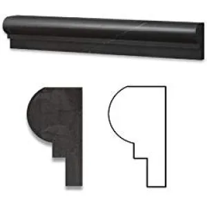 Taurus Black 2" X 12" Marble Polished Chair Rail OG-1 - 4" Sample
