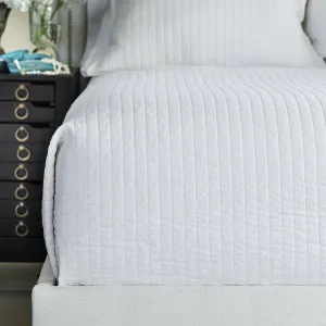 Tessa Quilted Queen Coverlet White Linen 96X98