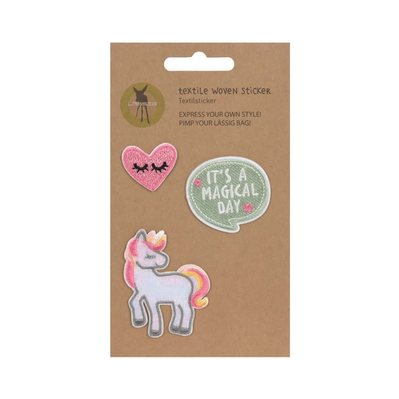 Textile Woven Sticker - Textil-Sticker 3er Set