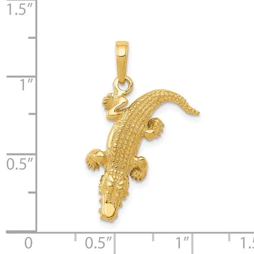 Textured Alligator Pendant (14K)