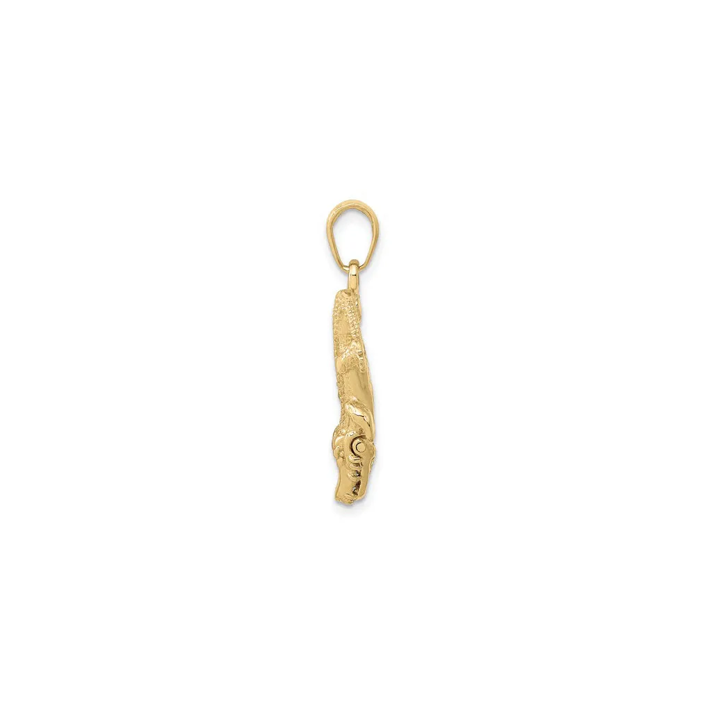 Textured Alligator Pendant (14K)