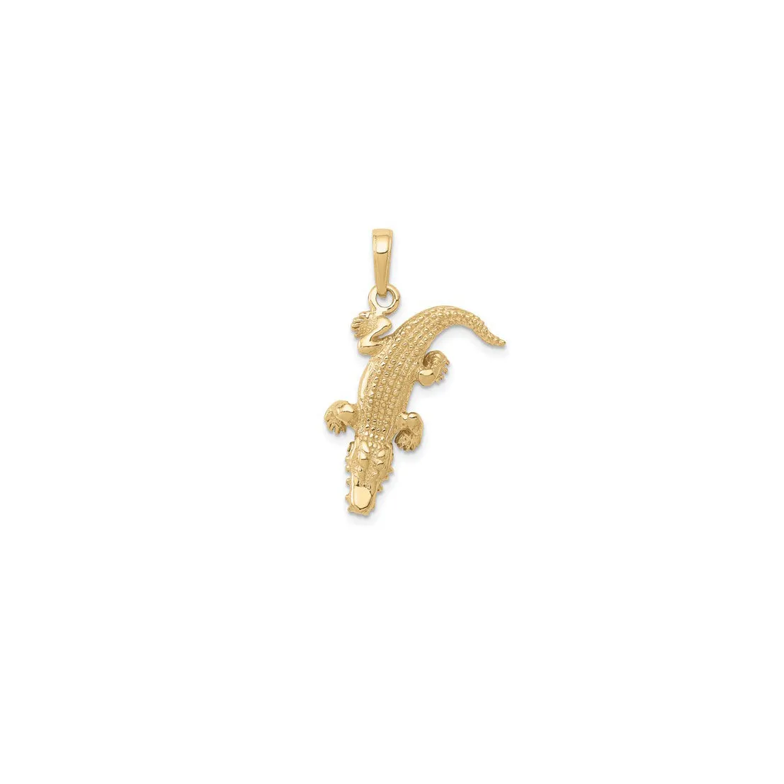 Textured Alligator Pendant (14K)