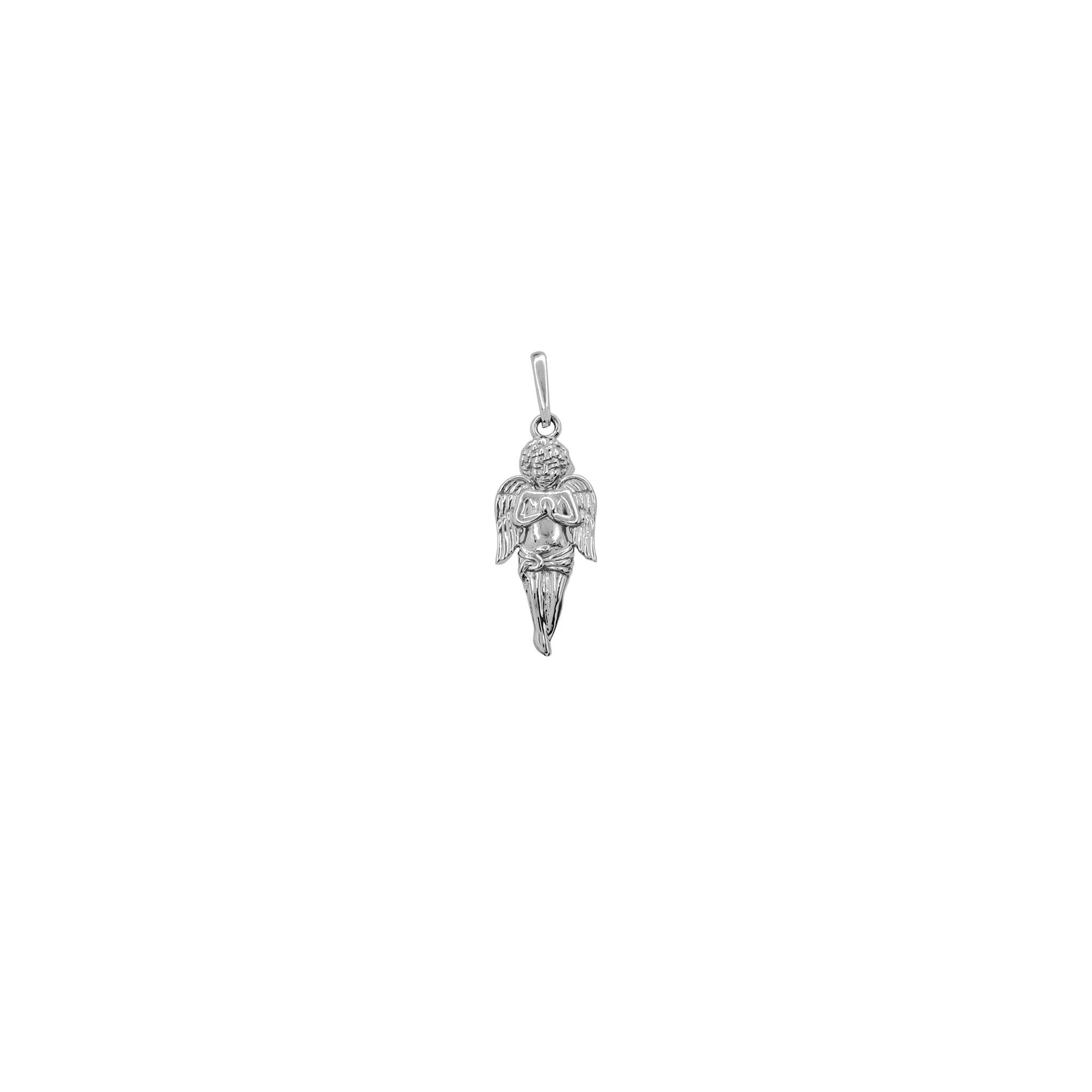 Textured Baby Angel Pendant (14K)