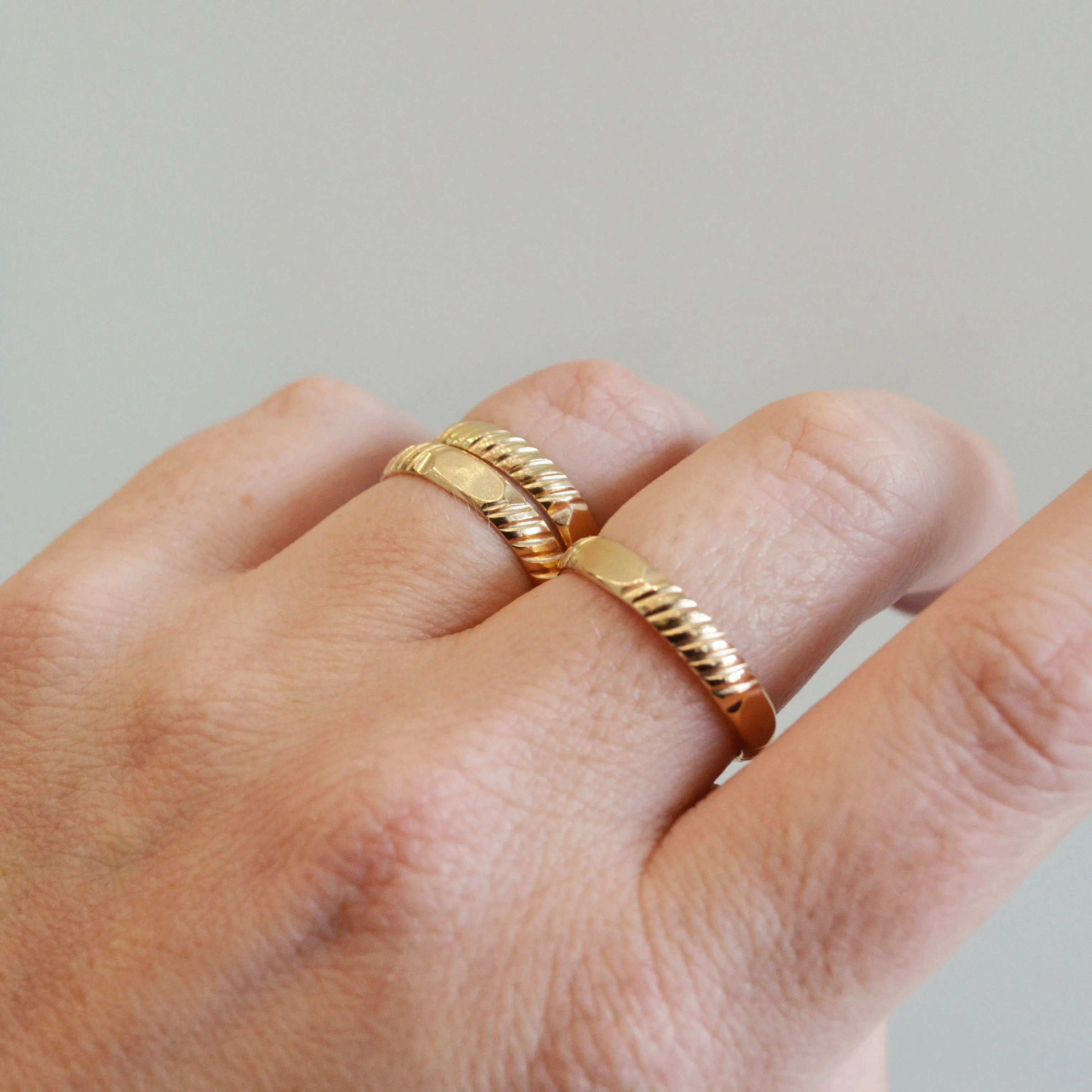 Textured Band Ring, Gold