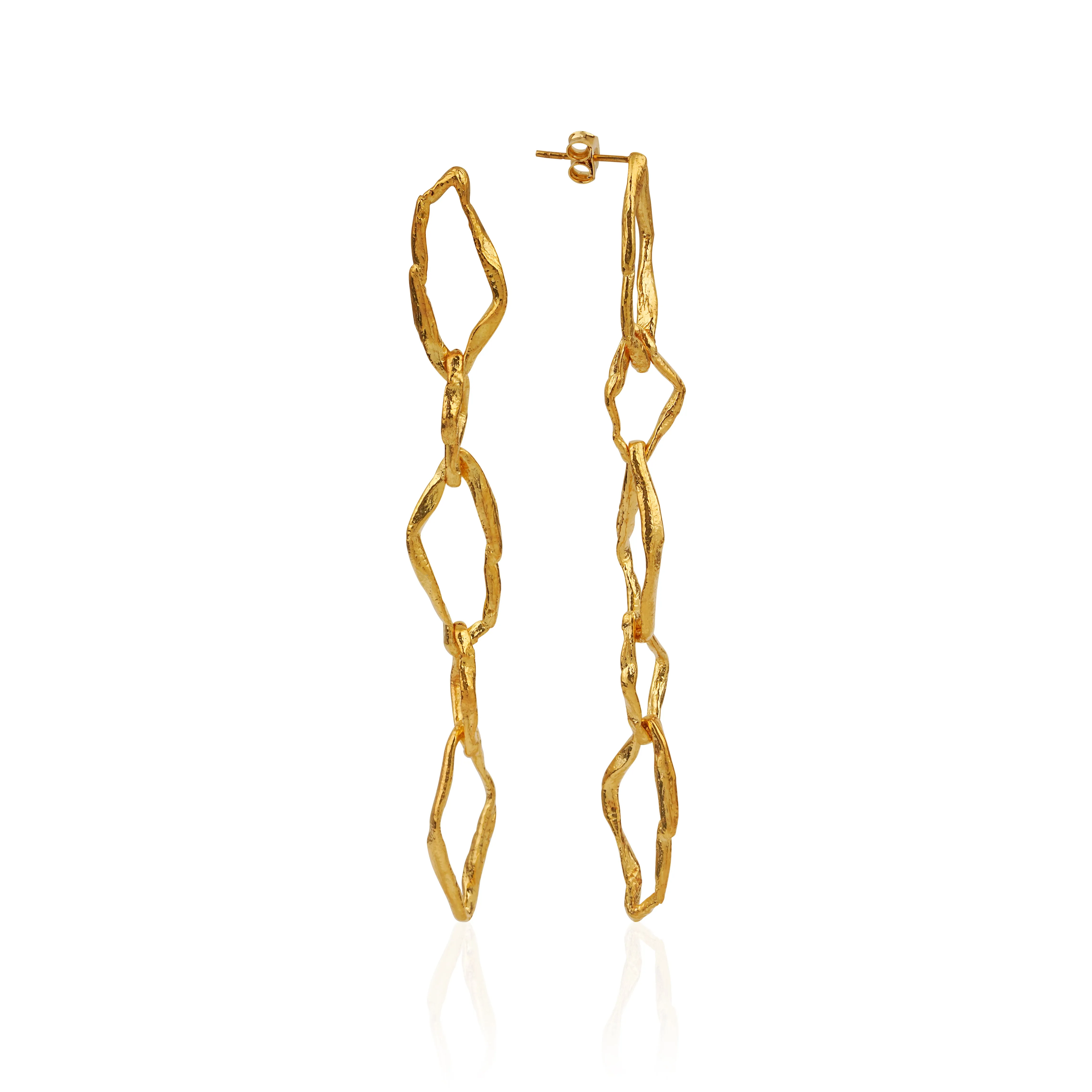 TEXTURED CHAINLINK EARRINGS