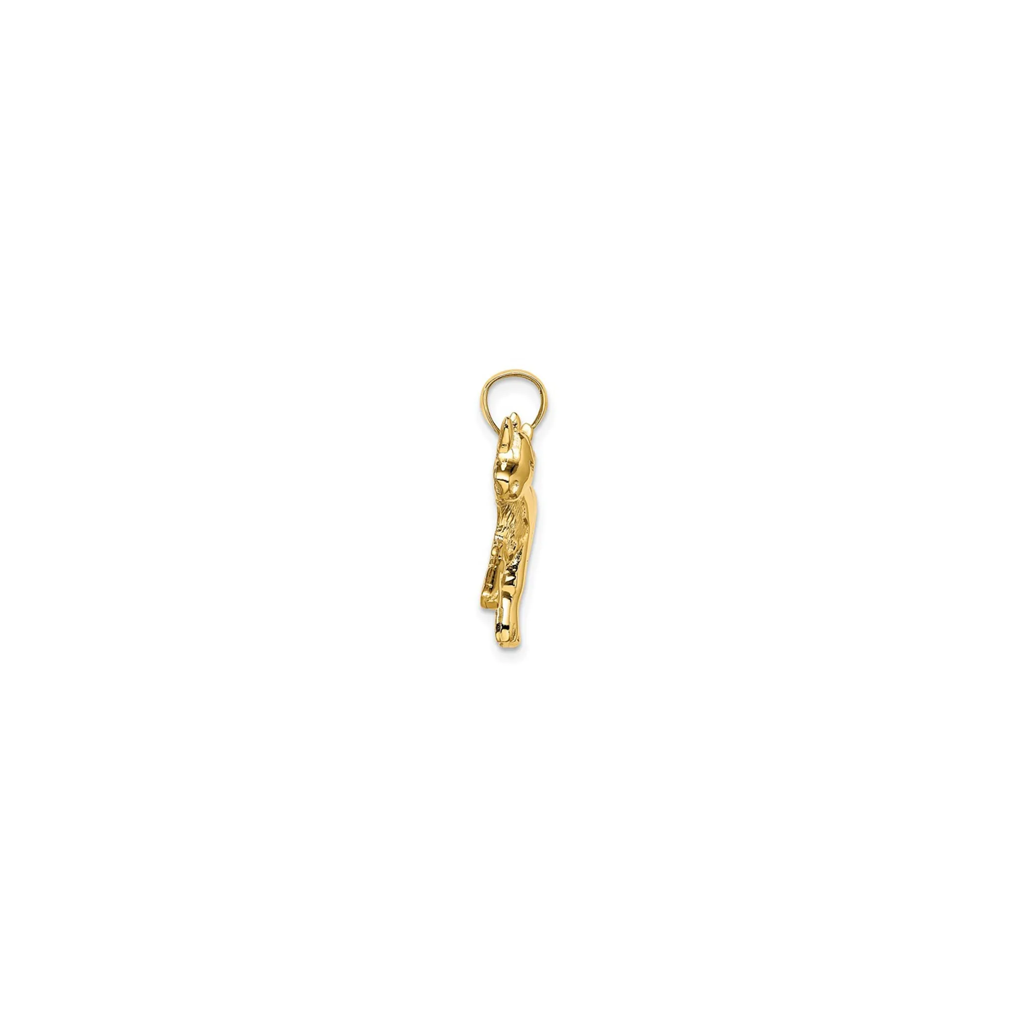 Textured Cow Pendant (14K)