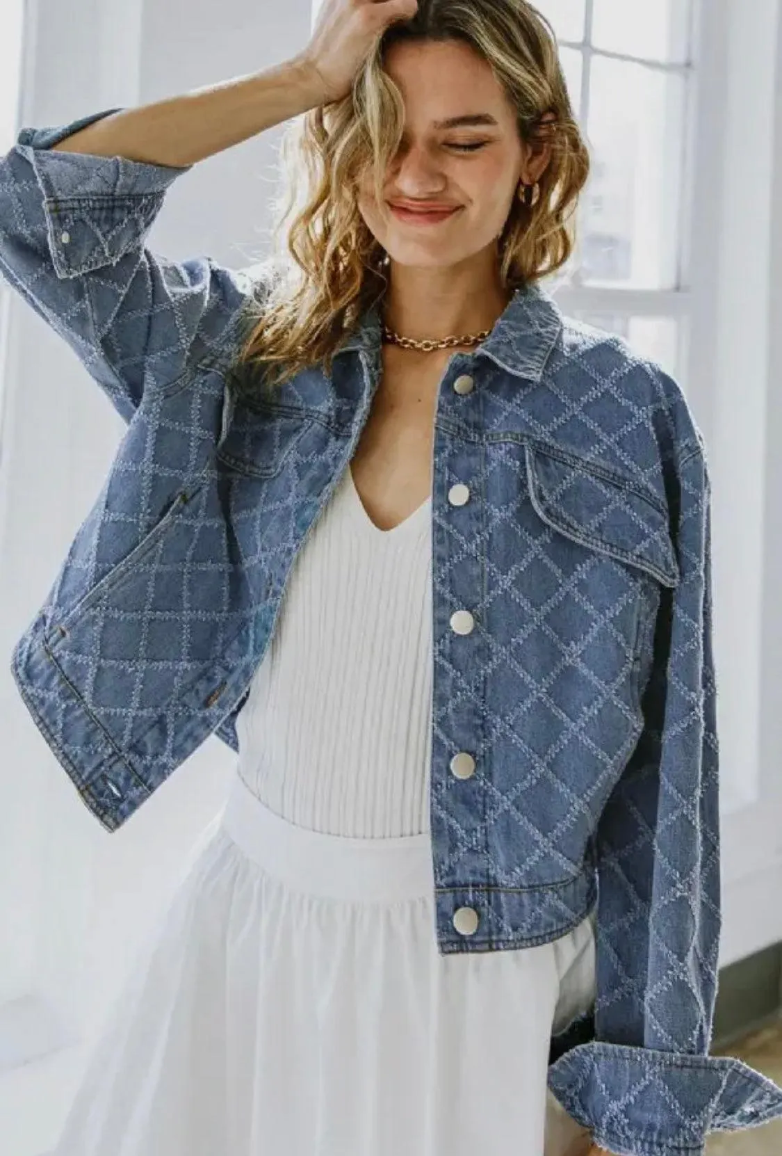 Textured Denim Jacket