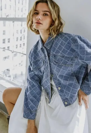 Textured Denim Jacket