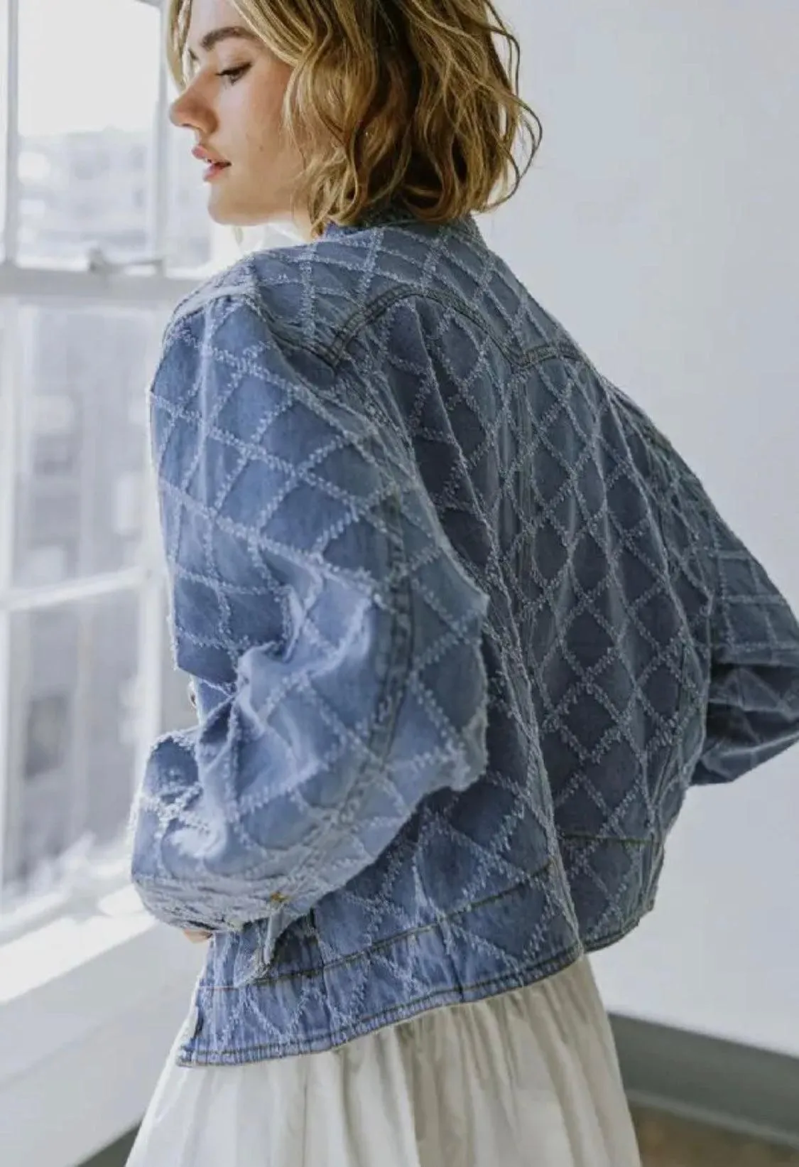 Textured Denim Jacket