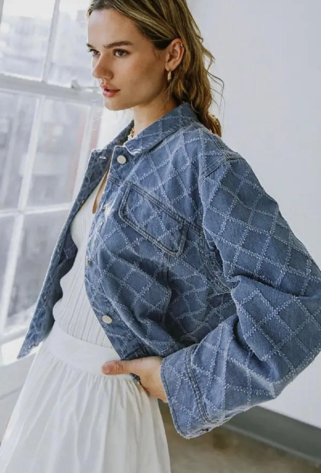 Textured Denim Jacket