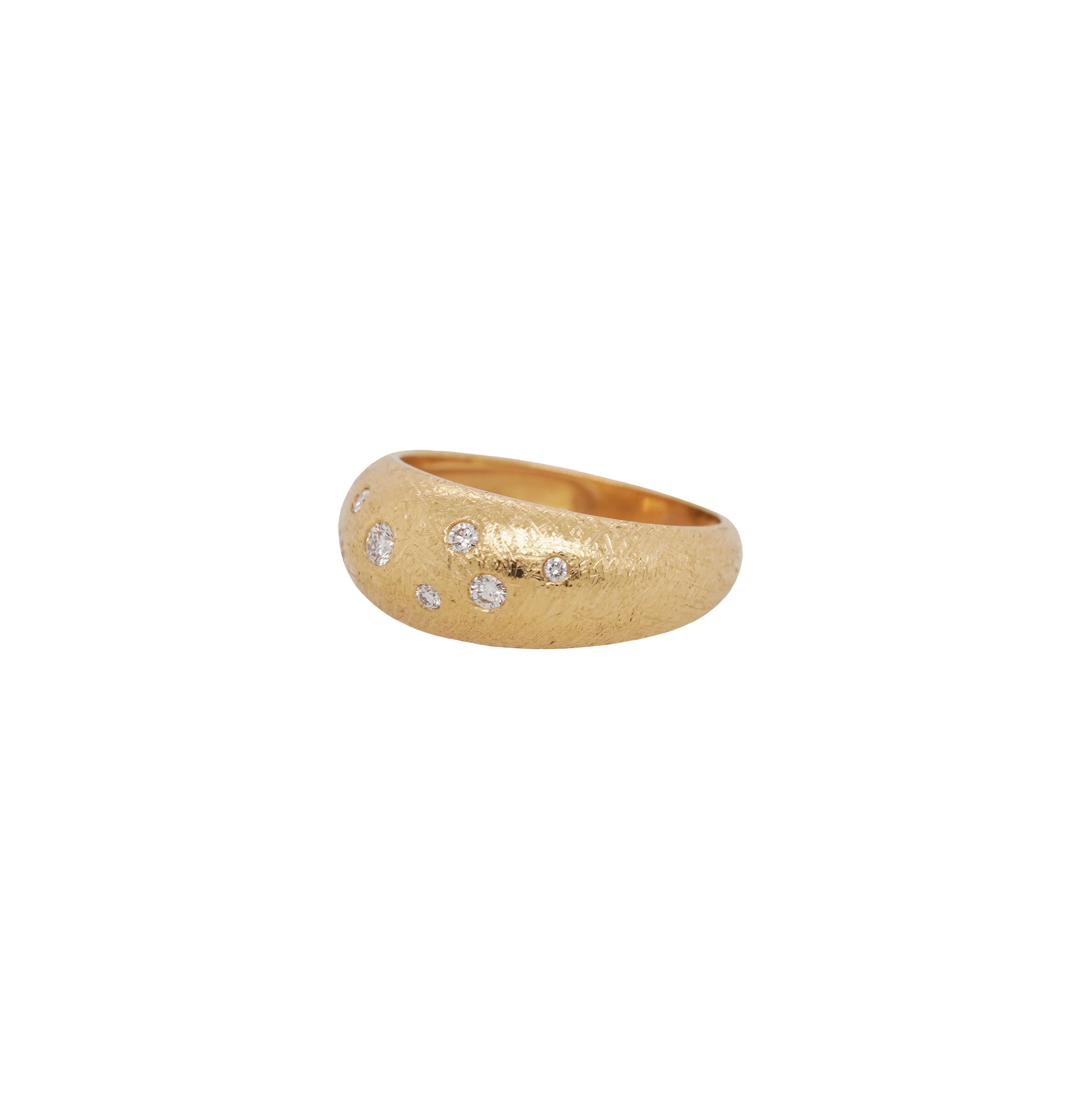 Textured Diamond Bombe Ring