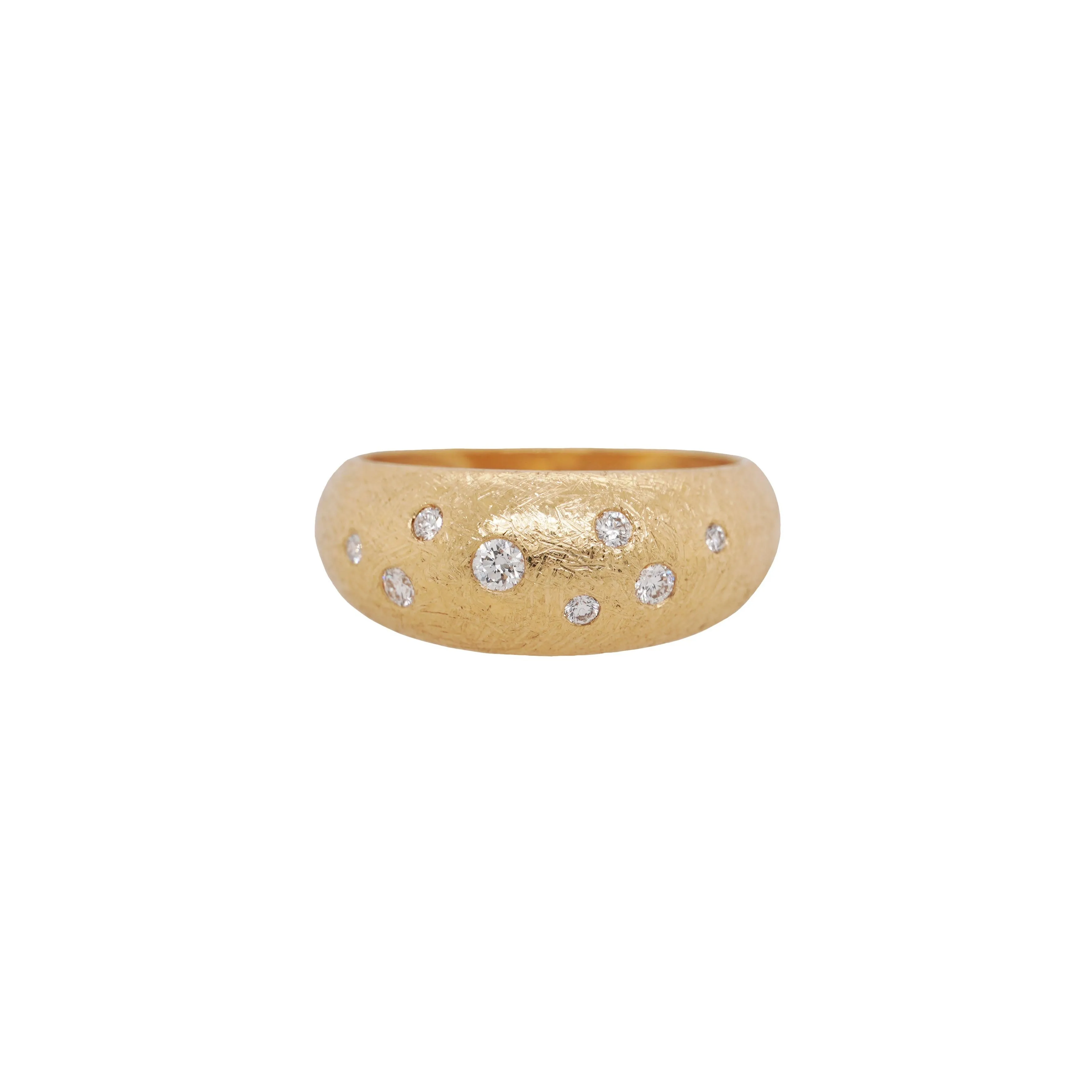 Textured Diamond Bombe Ring