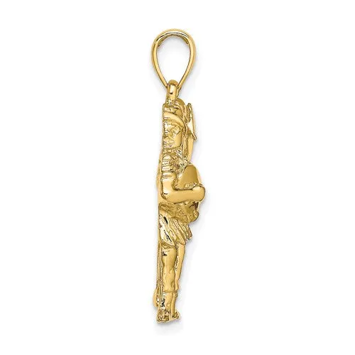 Textured Gemini Zodiac Pendant (14K)