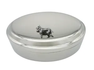Textured German Shepherd Dog Pendant Oval Trinket Jewelry Box