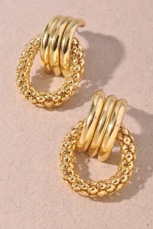 Textured Gold Hoop Earrings