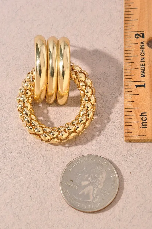 Textured Gold Hoop Earrings