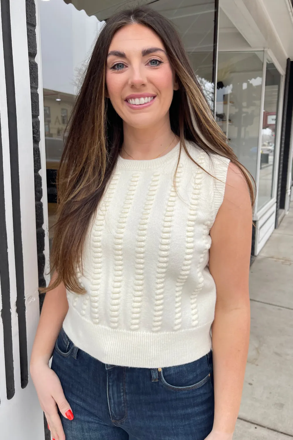 Textured Knit Vest