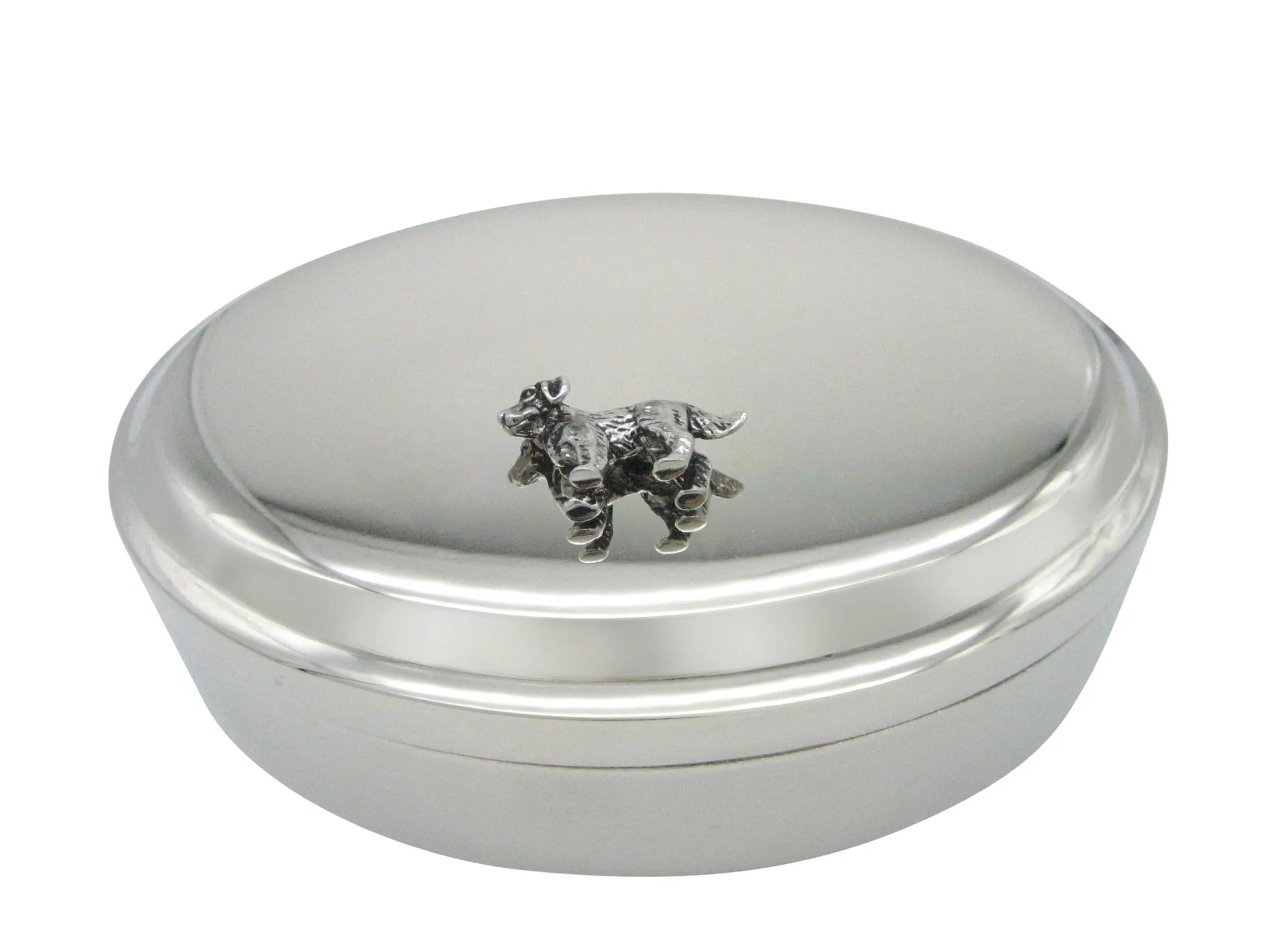 Textured Labrador Dog Pendant Oval Trinket Jewelry Box