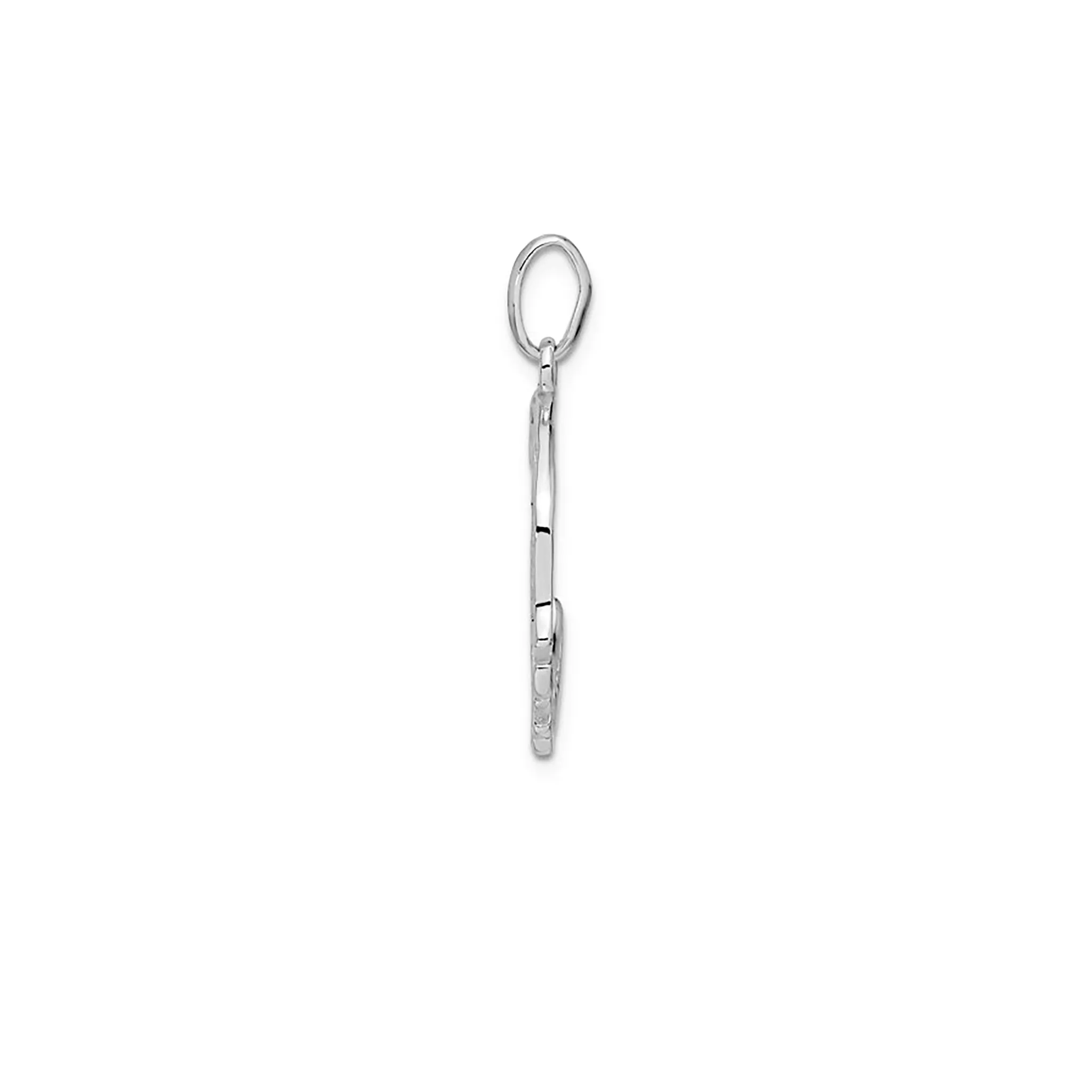 Textured Moon Face Pendant (Silver)