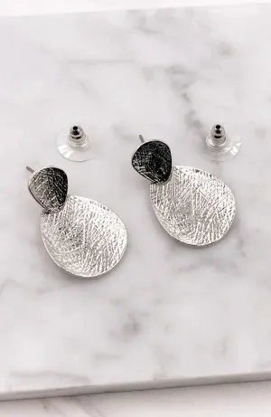 TEXTURED SILVER EARRINGS