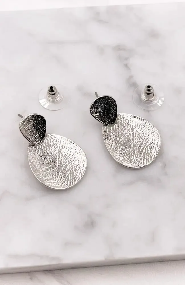 TEXTURED SILVER EARRINGS