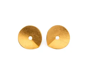 Textured Silver Gold Plated Earrings