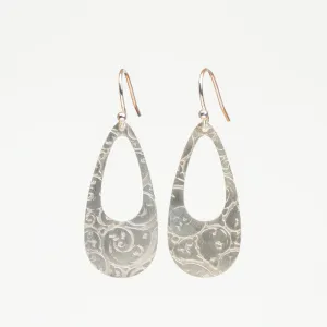 Textured Silver Hoop Earrings